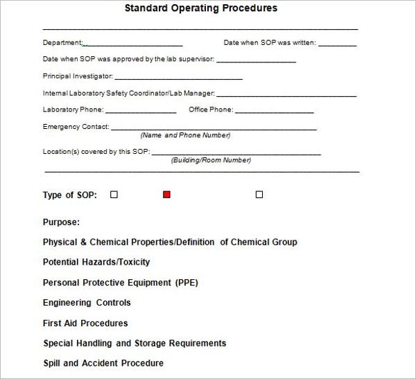 SOP Examples In Office