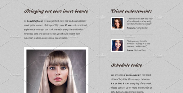 Salon Web Template