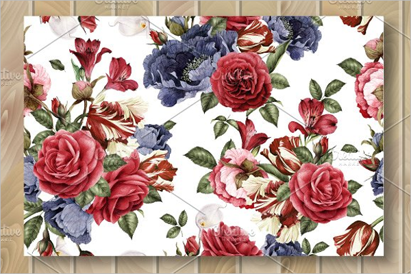 Seamless Floral Pattern With Roses