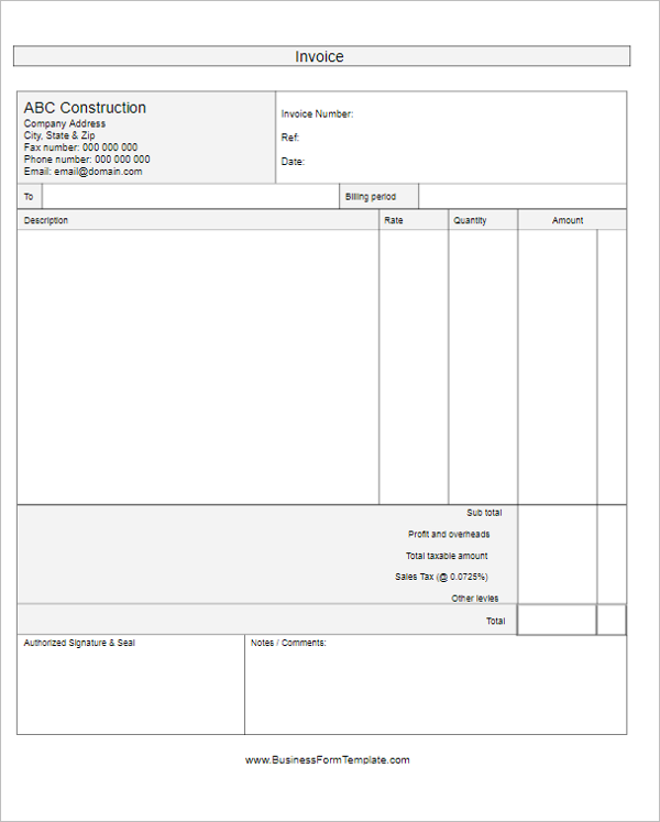 40 blank invoice templates free word excel psd format