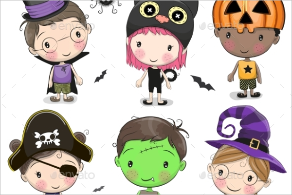 Set of Halloween Kids