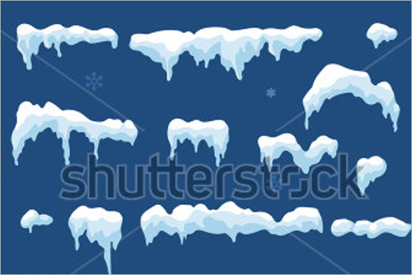 Set of Isolated Winter Background