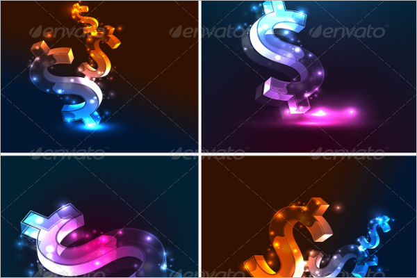 Vector Glowing Dollar Background
