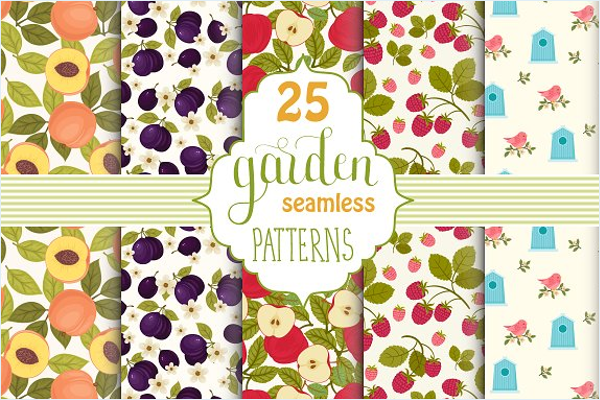 Vegetable Garden Seamless Patterns