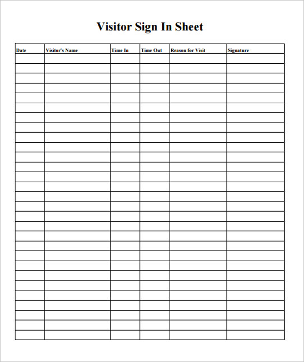 67+ Sign In Sheet Templates Free PDF, Excel Documents