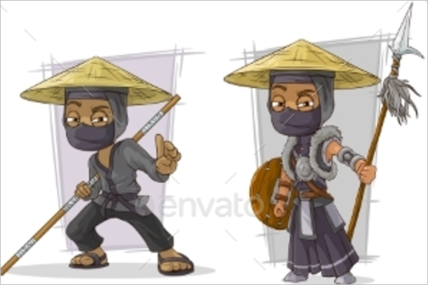 Warriors Character Vector Set