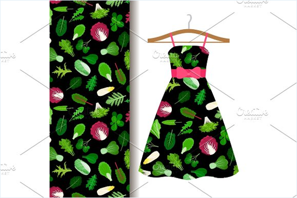Women Fabric Pattern With Vegetables