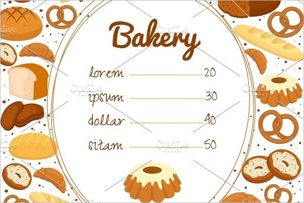 Bakery Price Menu Template