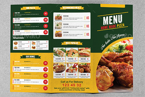 Bi-Fold Restaurant Menu Template