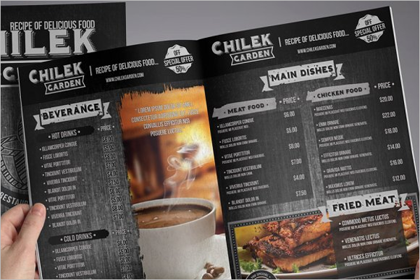 Bifold Chalkboard Menu Template