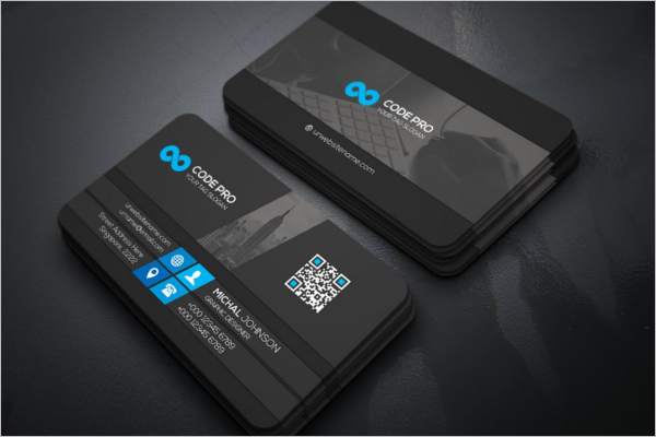 Black Visiting Card Design