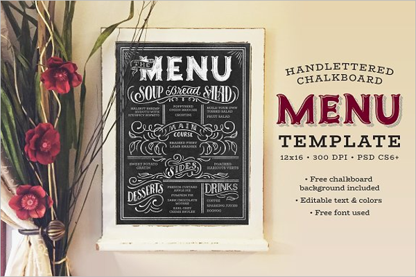 Chalkboard Menu Stock Template