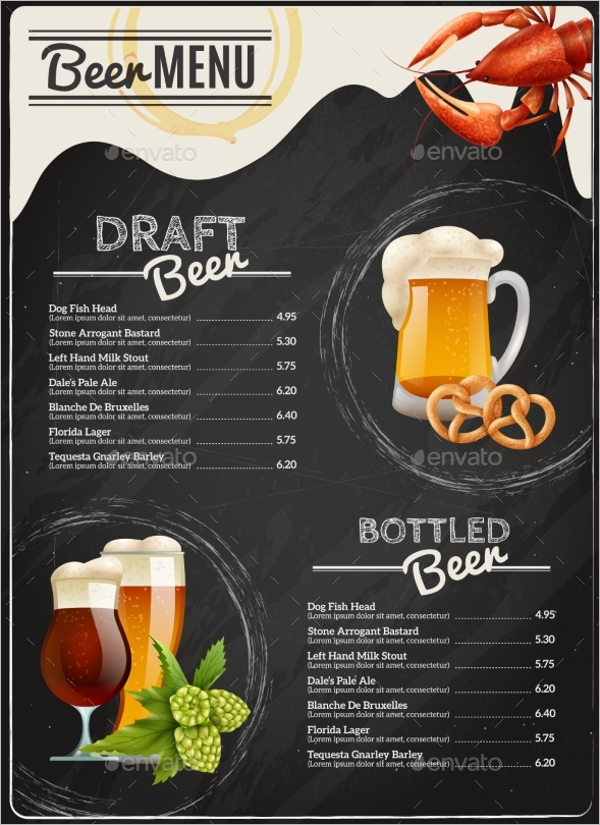 Chalkboard Menu EPS Design