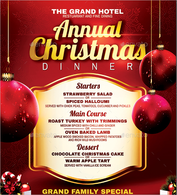 Christmas Dinner Menu Template