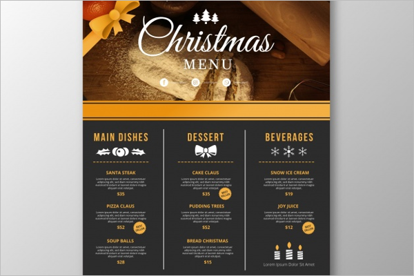 Christmas Retro Menu Template