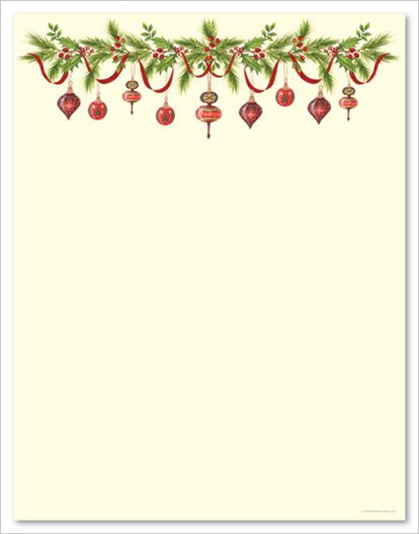 22+ Christmas Stationery Templates Free Word Paper Designs