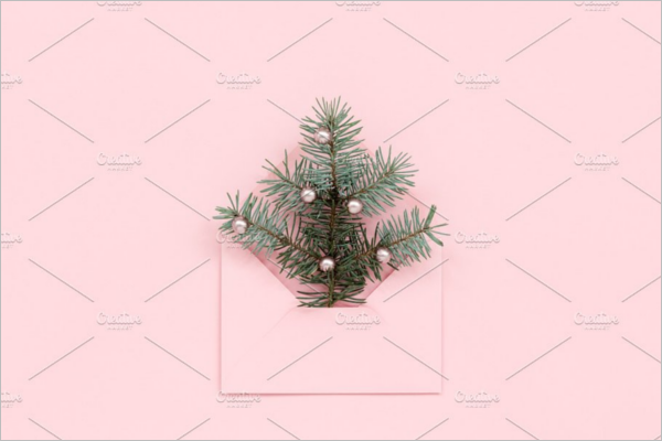 Christmas Tree In Pink Envelope