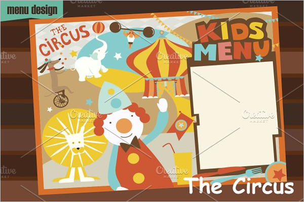 Circus Chidren Menu Design