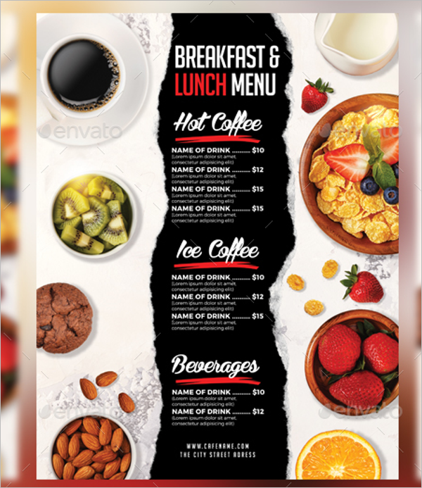 breakfast menu templates free download