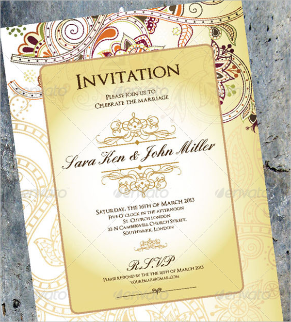Decorative Wedding Menu Design