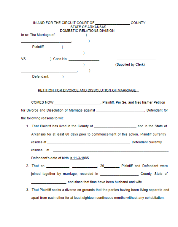 107 free divorce papers templates pdf samples examples