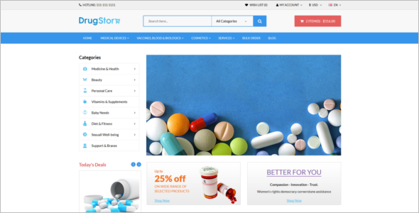 Drug Store Website Template