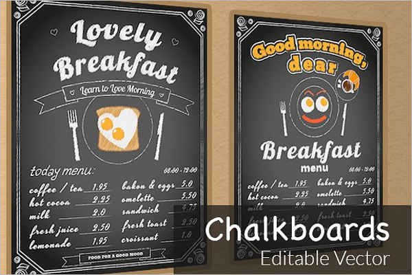 Editable Chalkboard Menu Template
