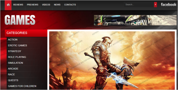 Gaming Website Design Template