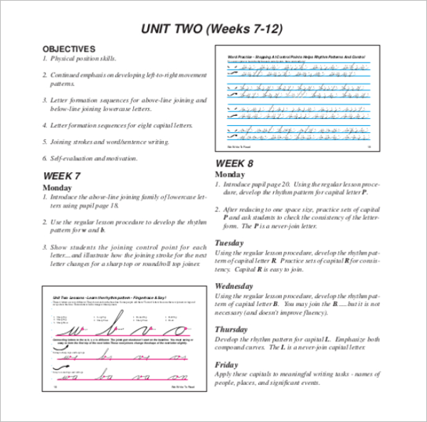 Handwriting Chart Template Word
