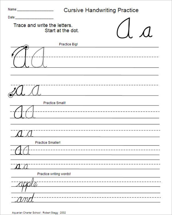 30+ Printable Handwriting Chart Templates Free PDF, Word ...
