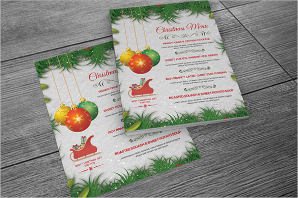 Holiday Menu Card Template