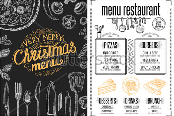 Holiday Menu Vector Template