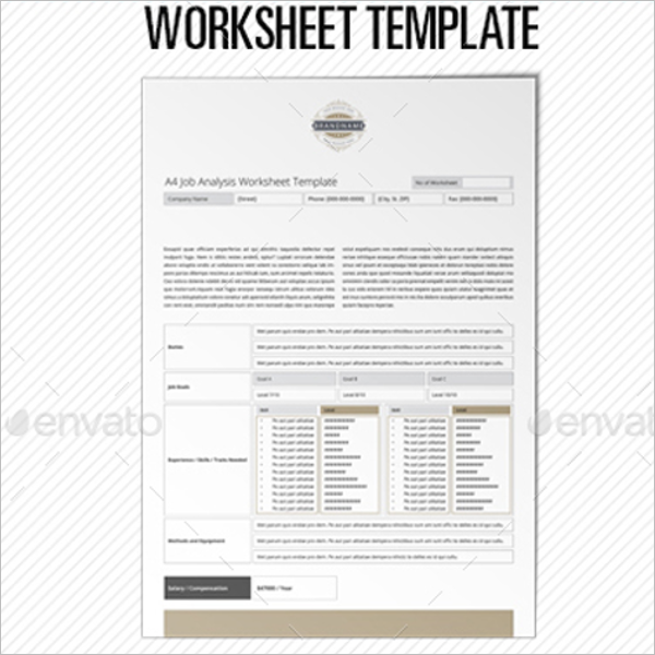 Job Analysis Worksheet Template
