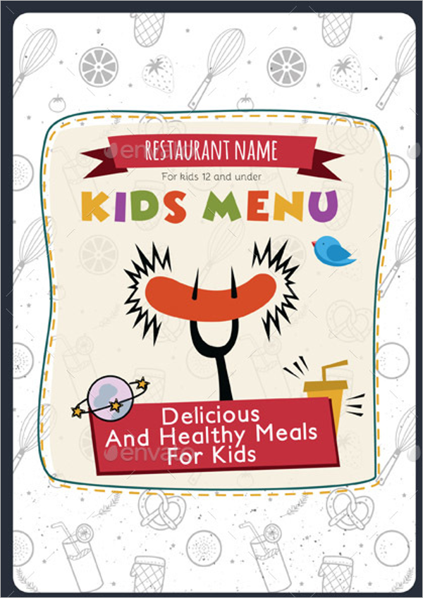 Kids Food Menu Design