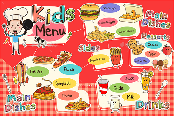 Kids Menu Illustration Design