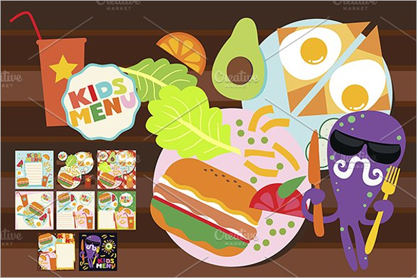 Kids Menu PSD Design
