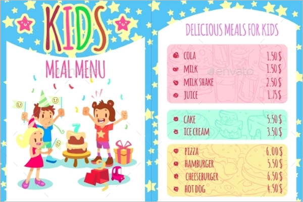 Kids Menu Vector Design