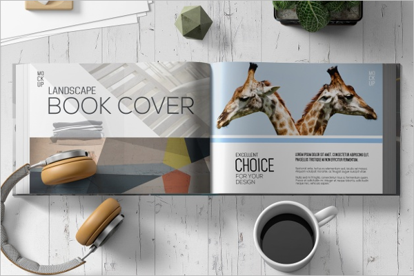 Landscape Book Mockup Template