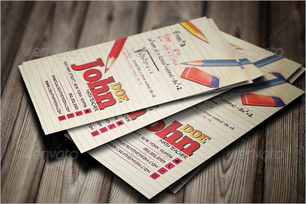 Mathematics Teacher Business Card