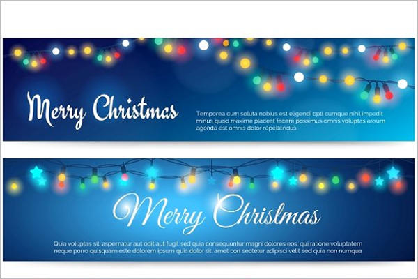 Merry Christmas Banners With Garland