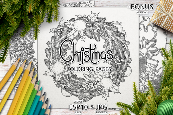 Modern Christmas Coloring Pages