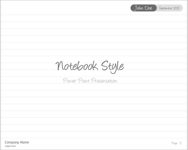 Notebook Style Power point presentation Template