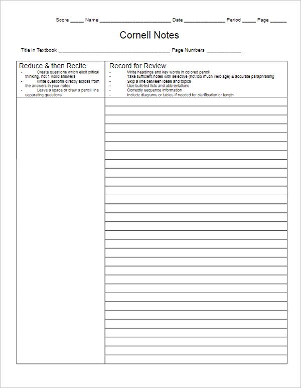 Ms Word Notebook Template