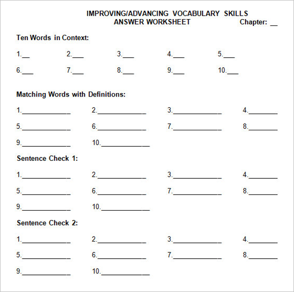 Online Worksheet Maker Template