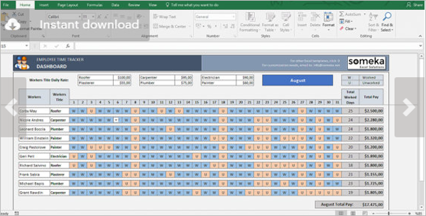 Payroll Format in Excel Sheet