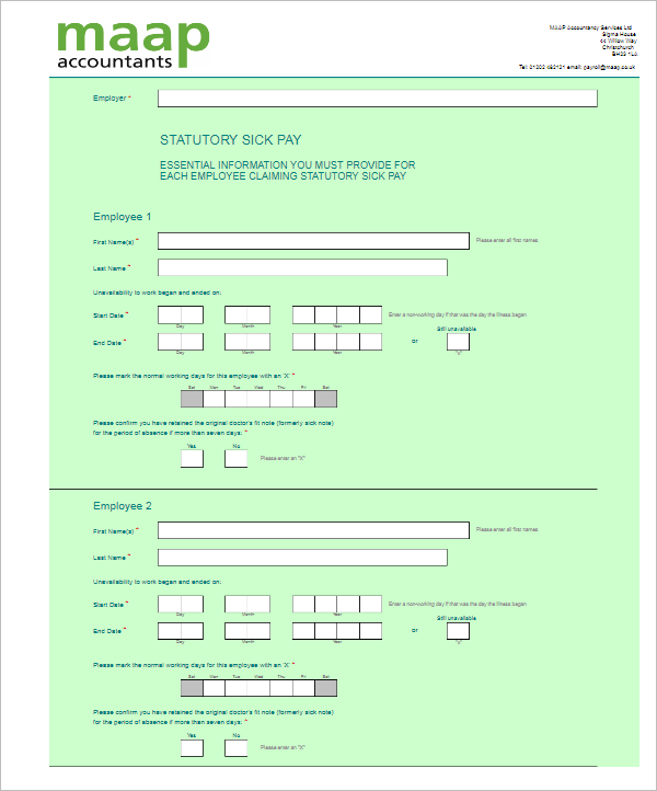 Payroll Template Example
