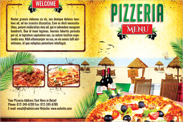 Pizzeria Menu Card Template