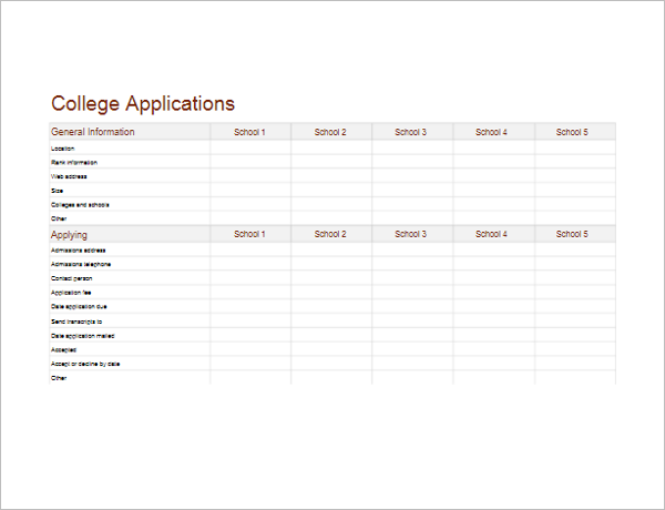 Practice College Application Form