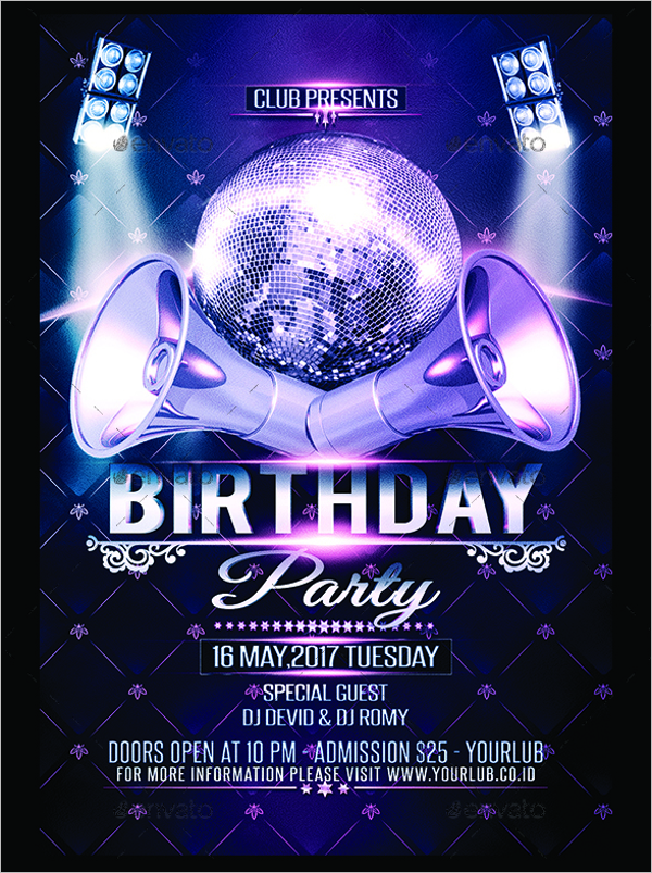 Printable Birthday Party Flyer Template