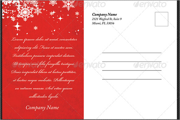 Printable Christmas Postcard Template